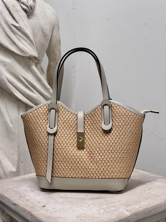Flecht-Ledertasche