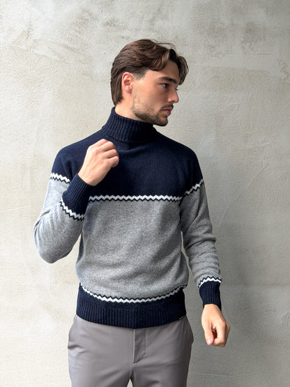 Pullover nordic style turtle neck