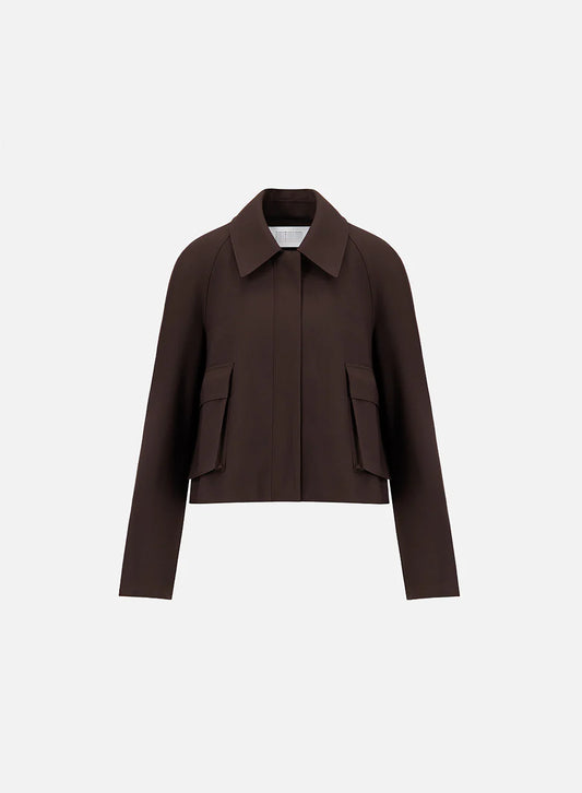 Woman Cropped Raglan Jacket Scuba