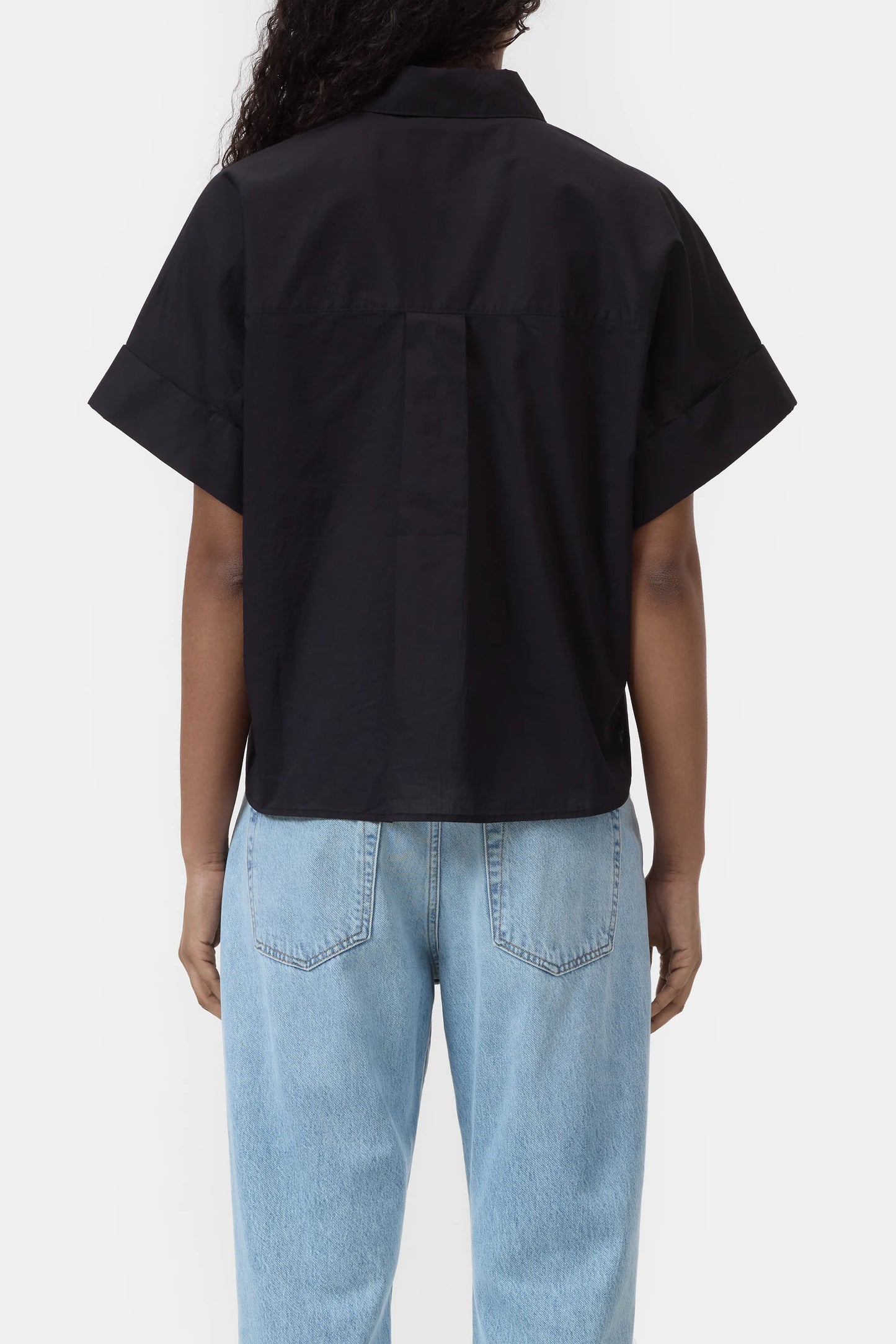 Turn-up shirt schwarz