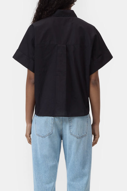 Turn-up shirt schwarz
