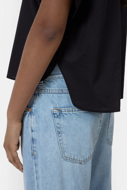 Turn-up shirt schwarz