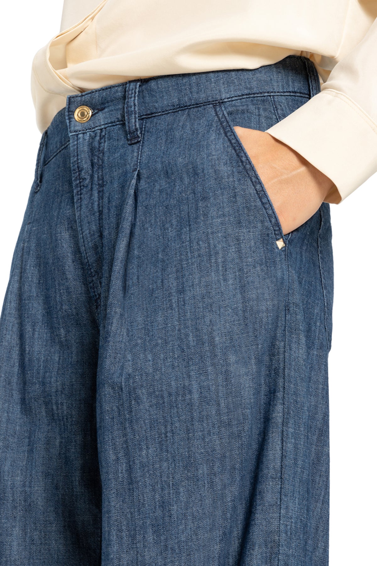 Wide Leg Hose im Dark denim Style