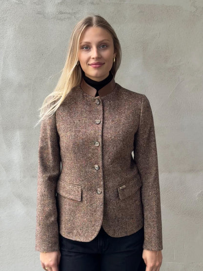 Blazer aus Wollmischung mit Lederdetails LURANDA