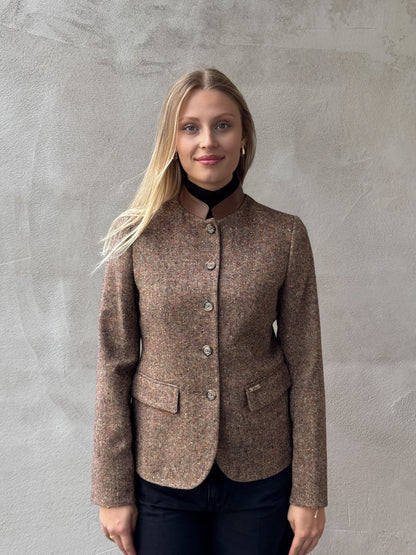 Blazer aus Wollmischung mit Lederdetails LURANDA