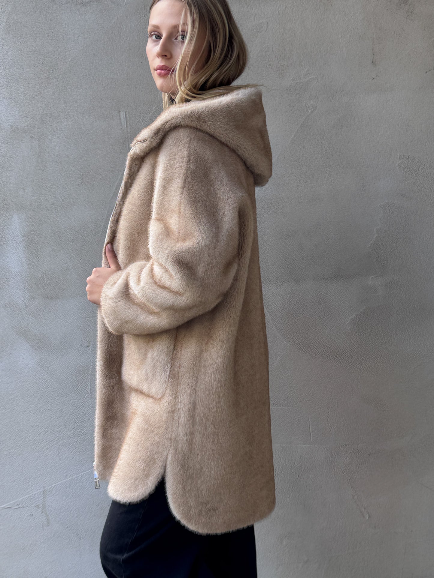 Fake Fur Wendemantel MINK
