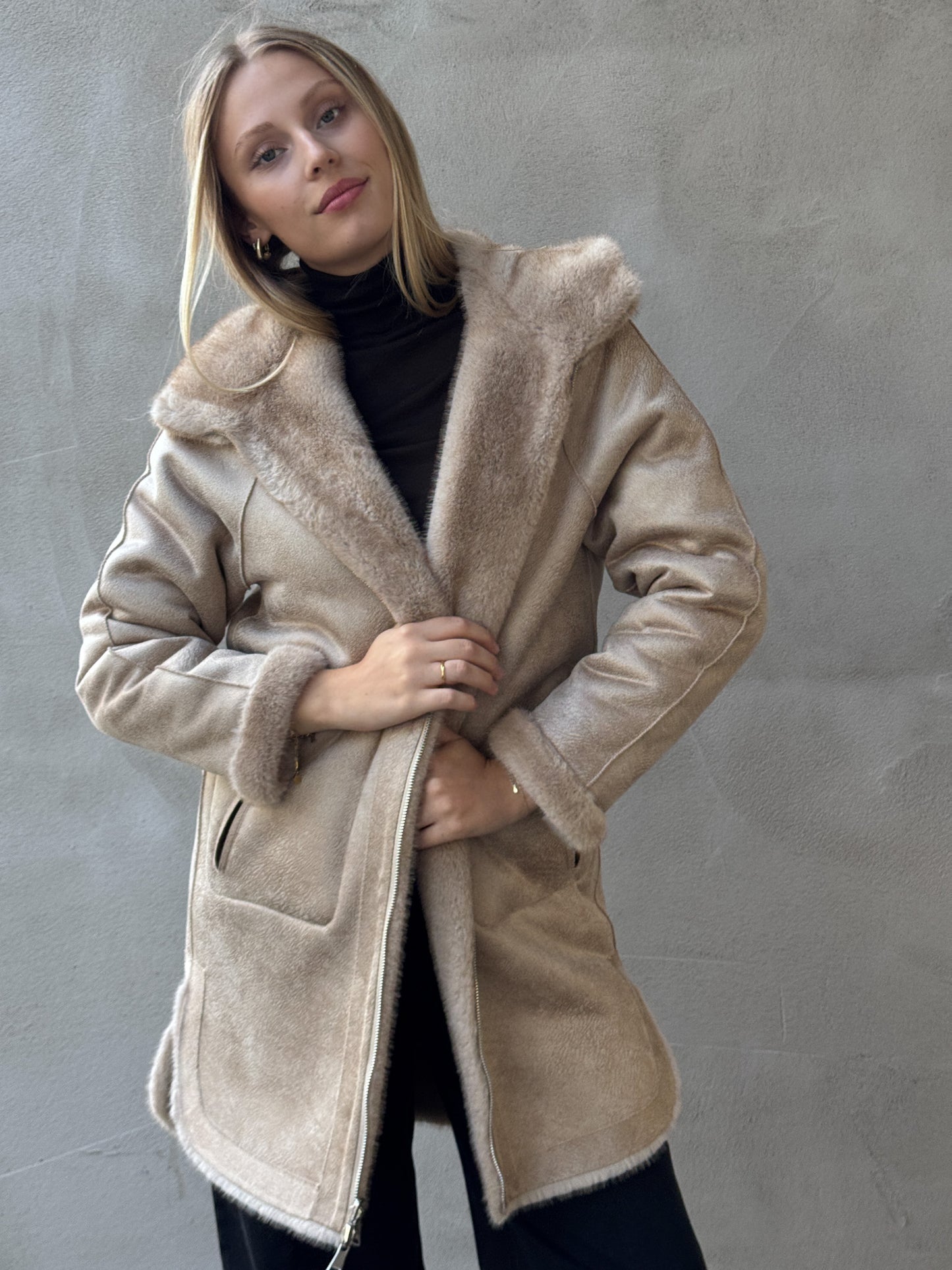 Fake Fur Wendemantel MINK