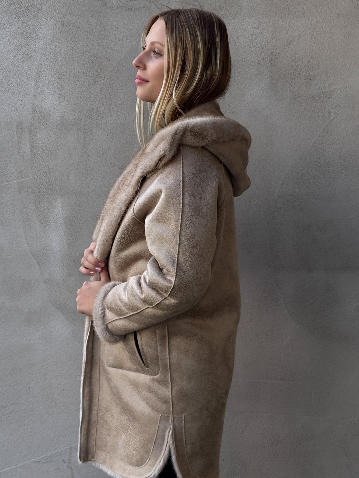 Fake Fur Wendemantel MINK