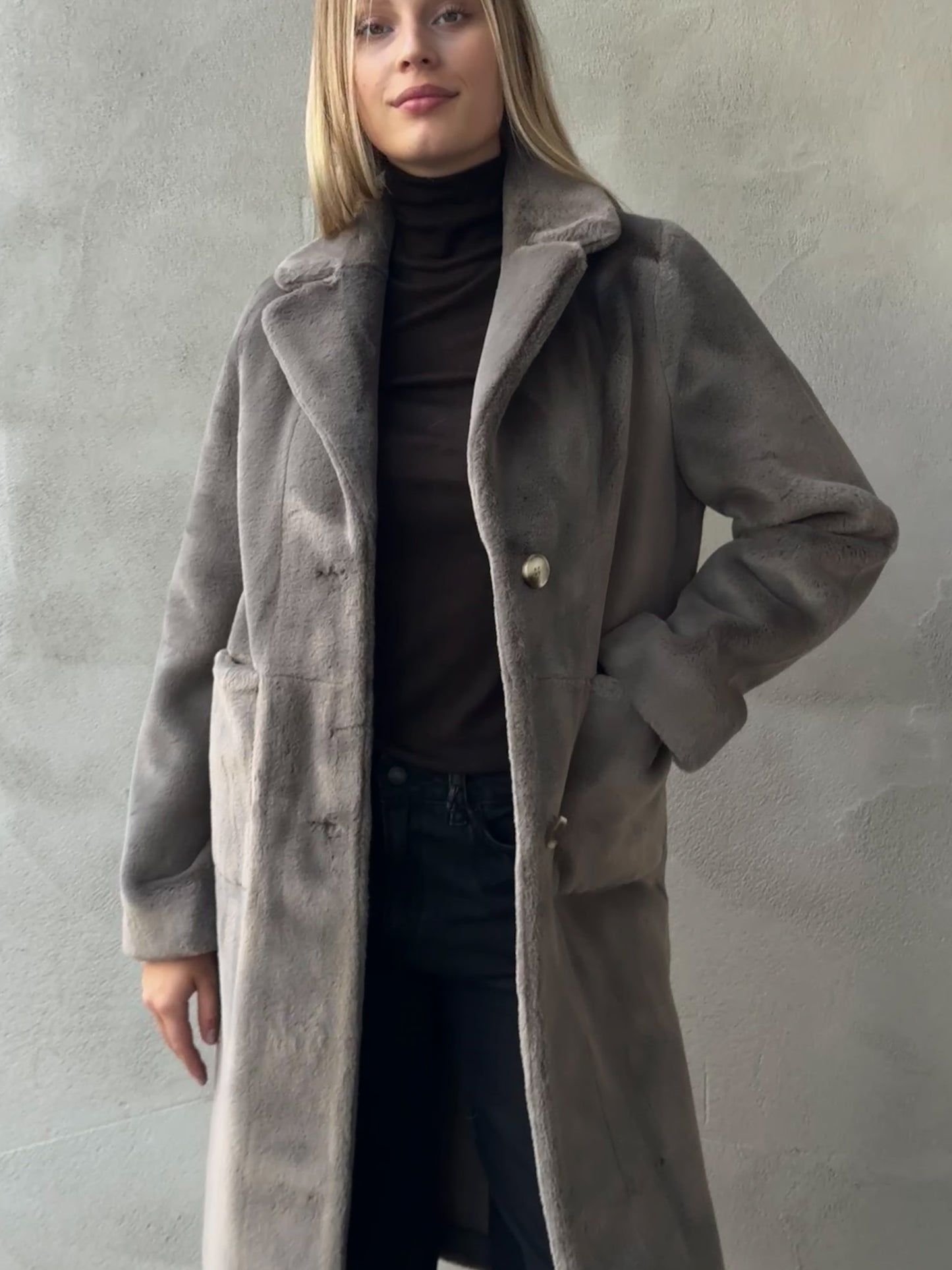 Fake Fur Wendemantel CAMO