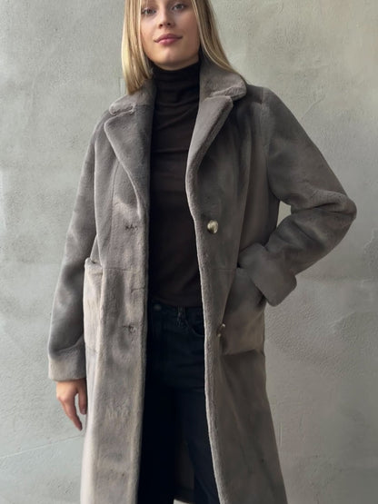 Fake Fur Wendemantel CAMO