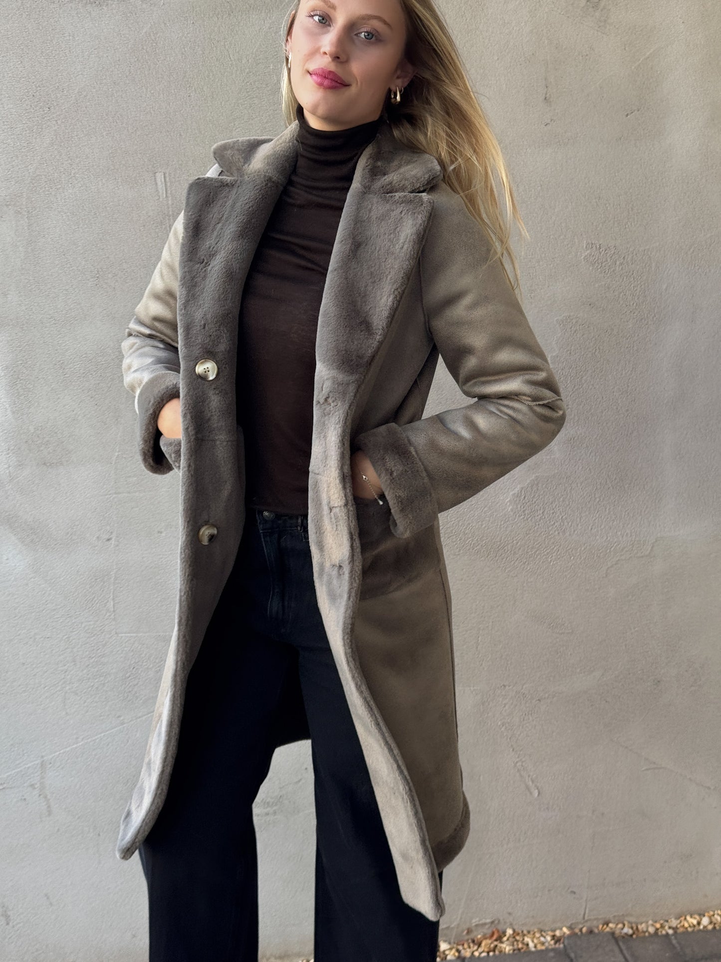 Fake Fur Wendemantel CAMO