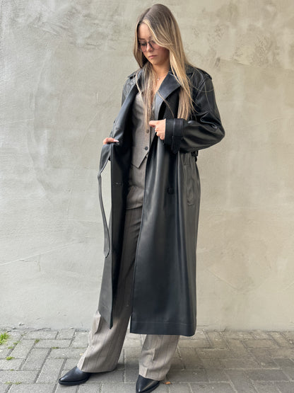 Veganer Trenchcoat in Leder-Optik Malitta-1