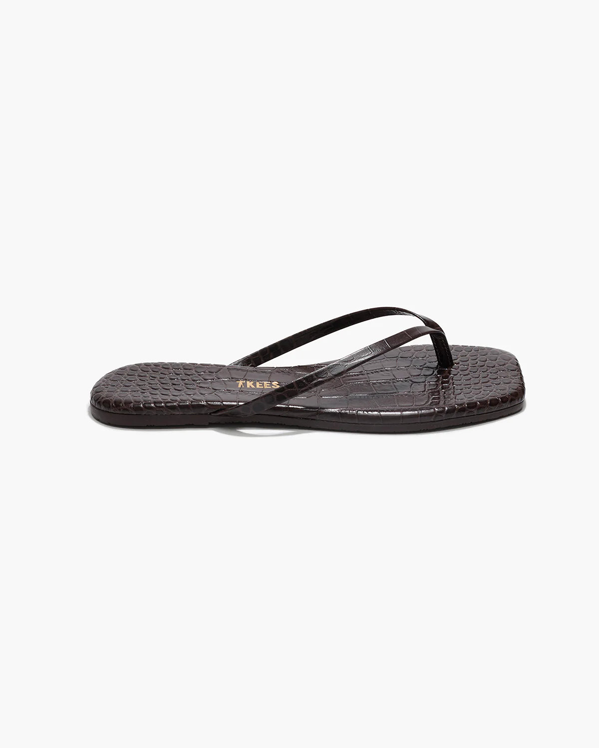 Square Toe Lily Croc Carob