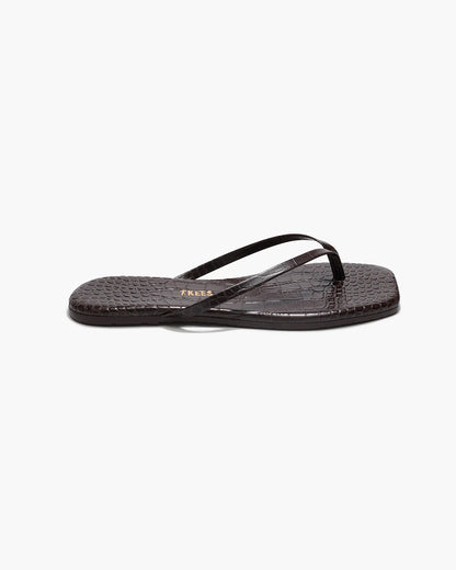 Square Toe Lily Croc Carob