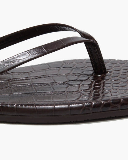 Square Toe Lily Croc Carob