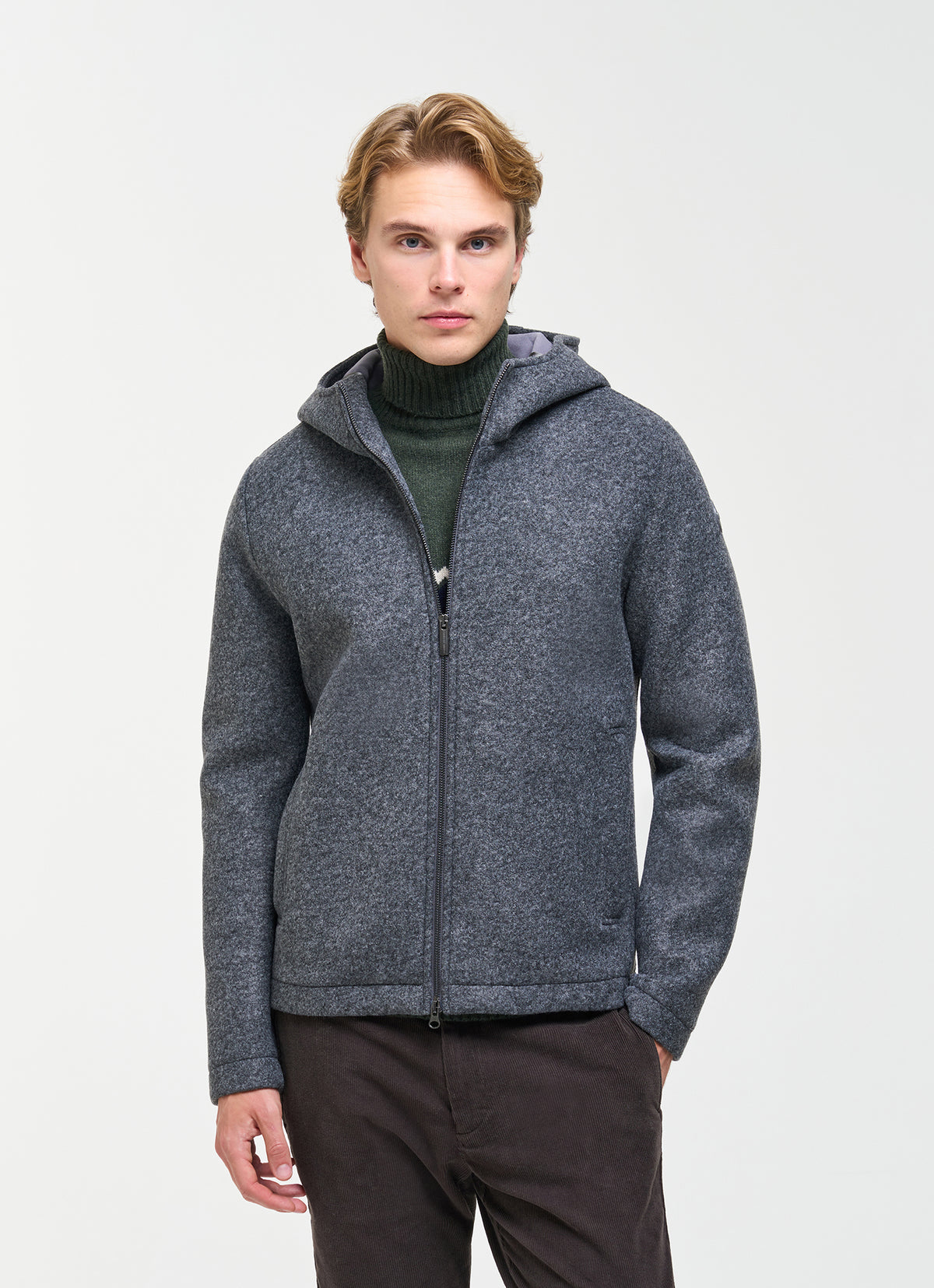 Jacke soft woolen hoodie jacket