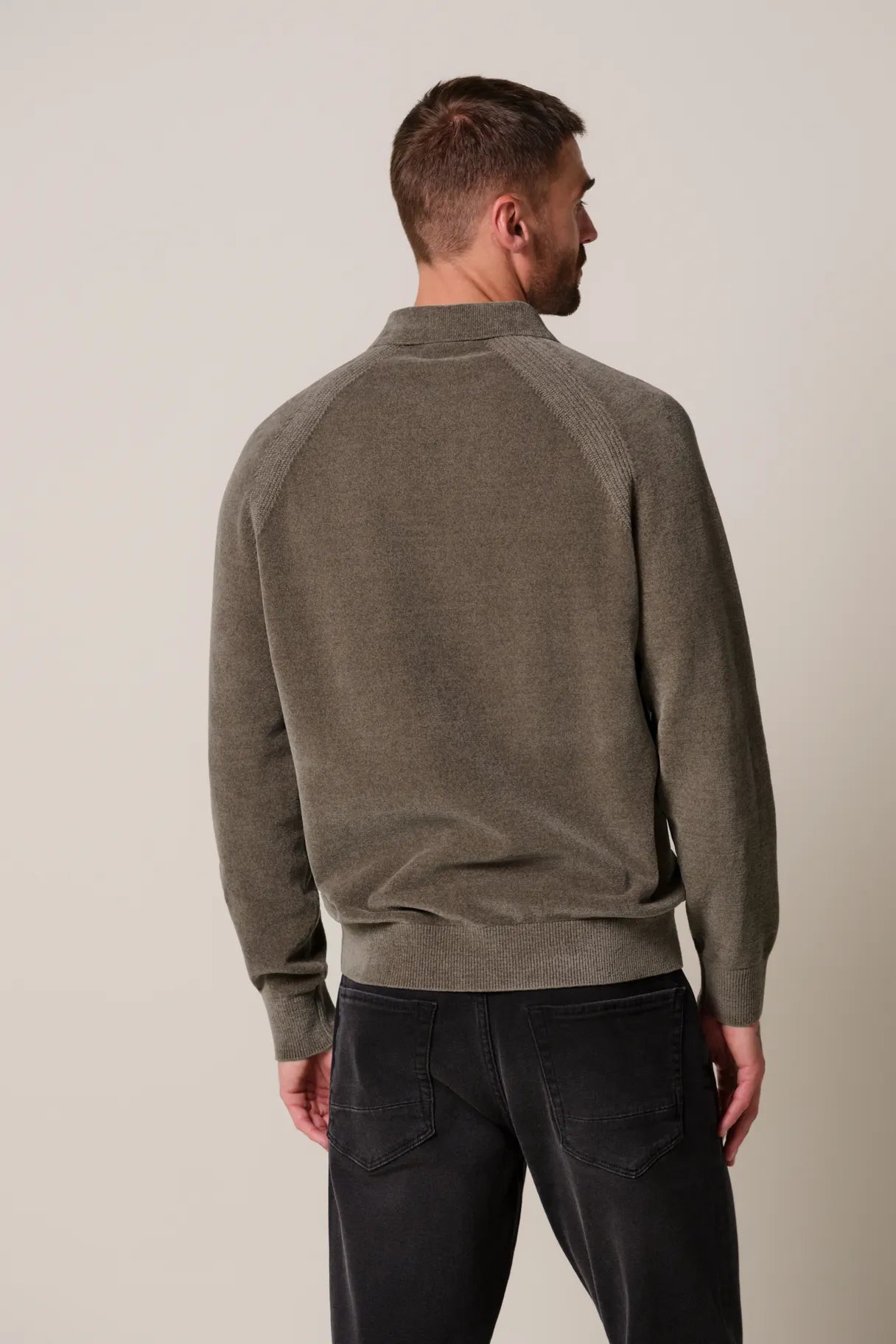 Chenille Pullover mit Polokragen