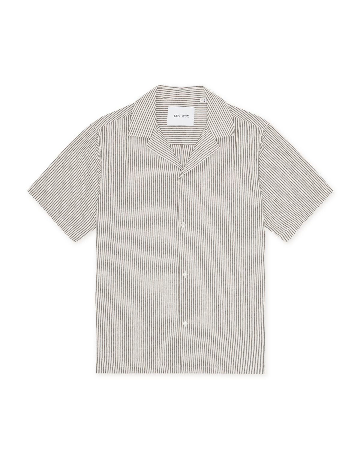 LES DEUX Lukas Stripe Cotton Linen Ss Shirt
