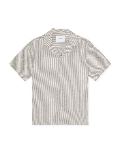 LES DEUX Lukas Stripe Cotton Linen Ss Shirt