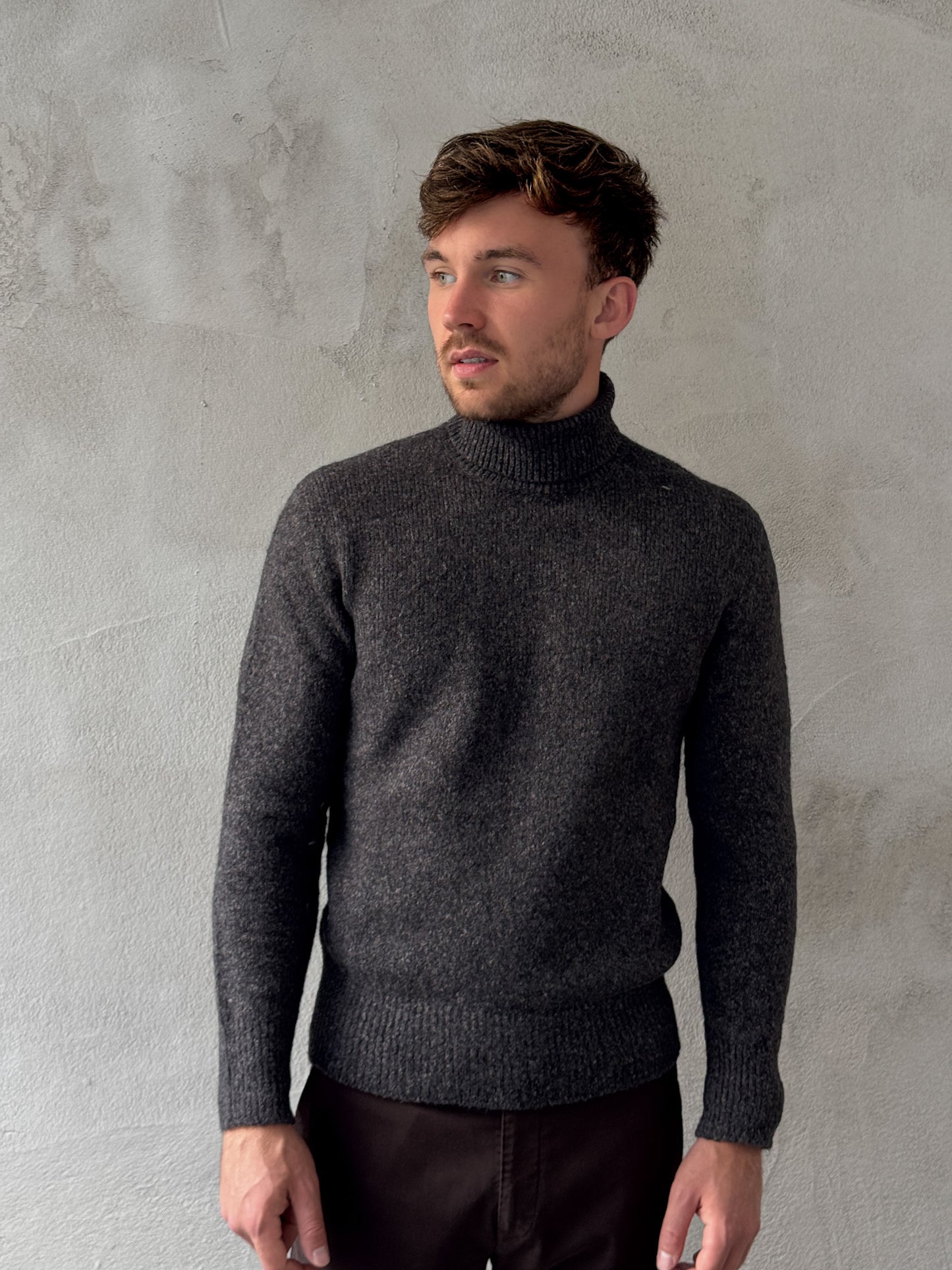 PHIL PETTER Nahtlos gestrickter Tweed-Pullover - 3D Technologie mit Alpaka und Merino