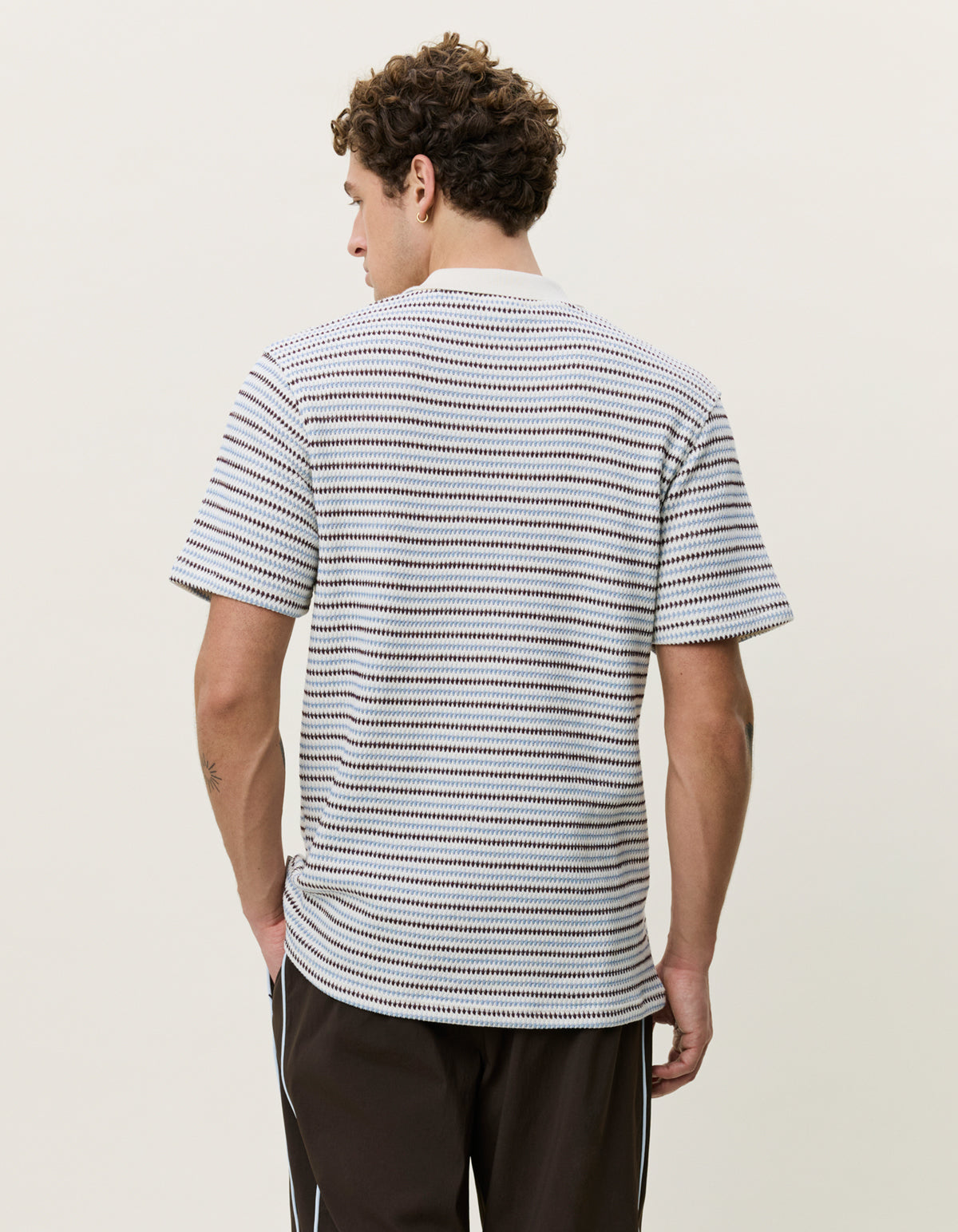 knitted Stripe Polo
