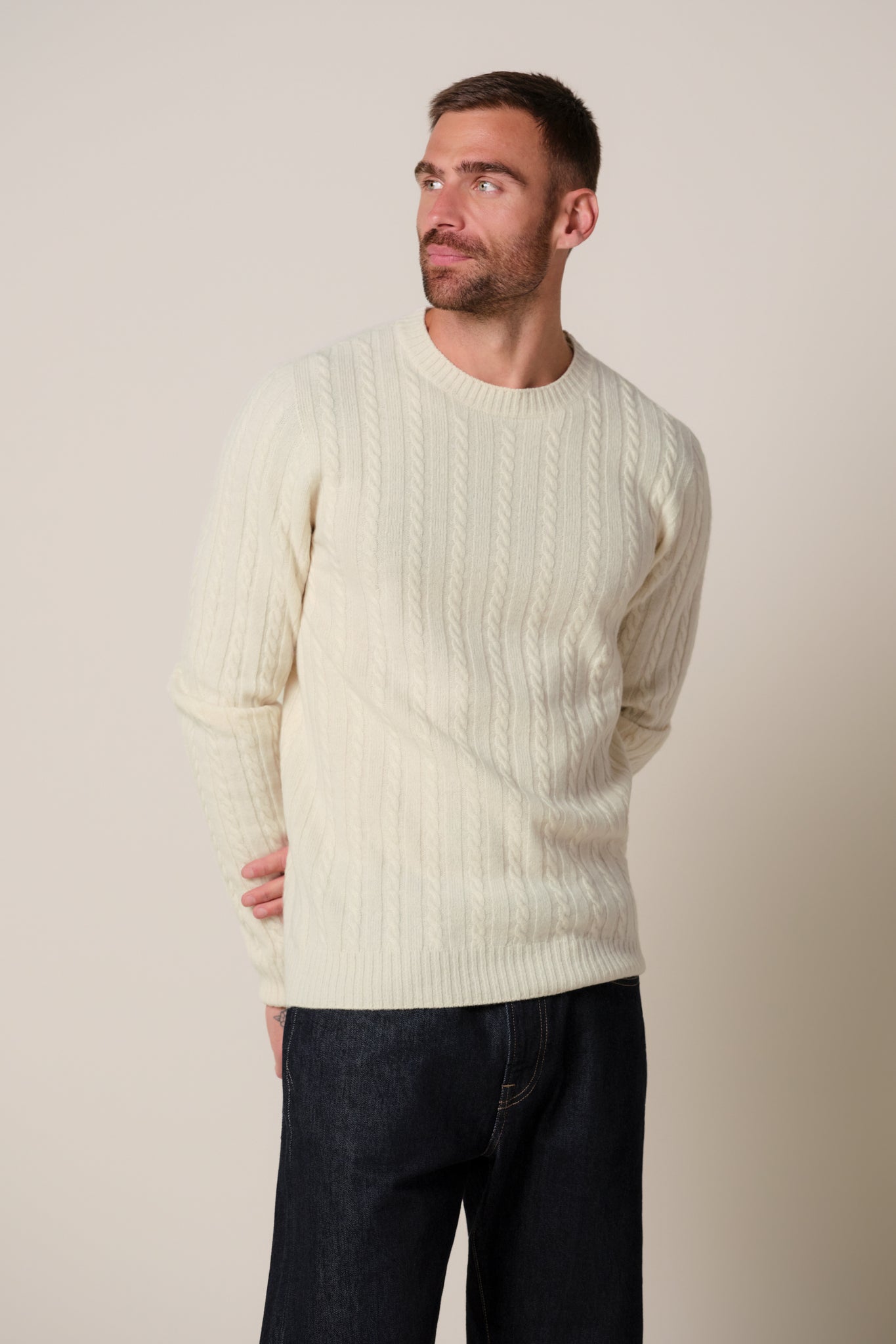Zopfstrick-Pullover Crew neck