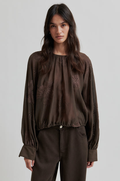 Bestickte Bluse VERIA aus Lyocell-Mix