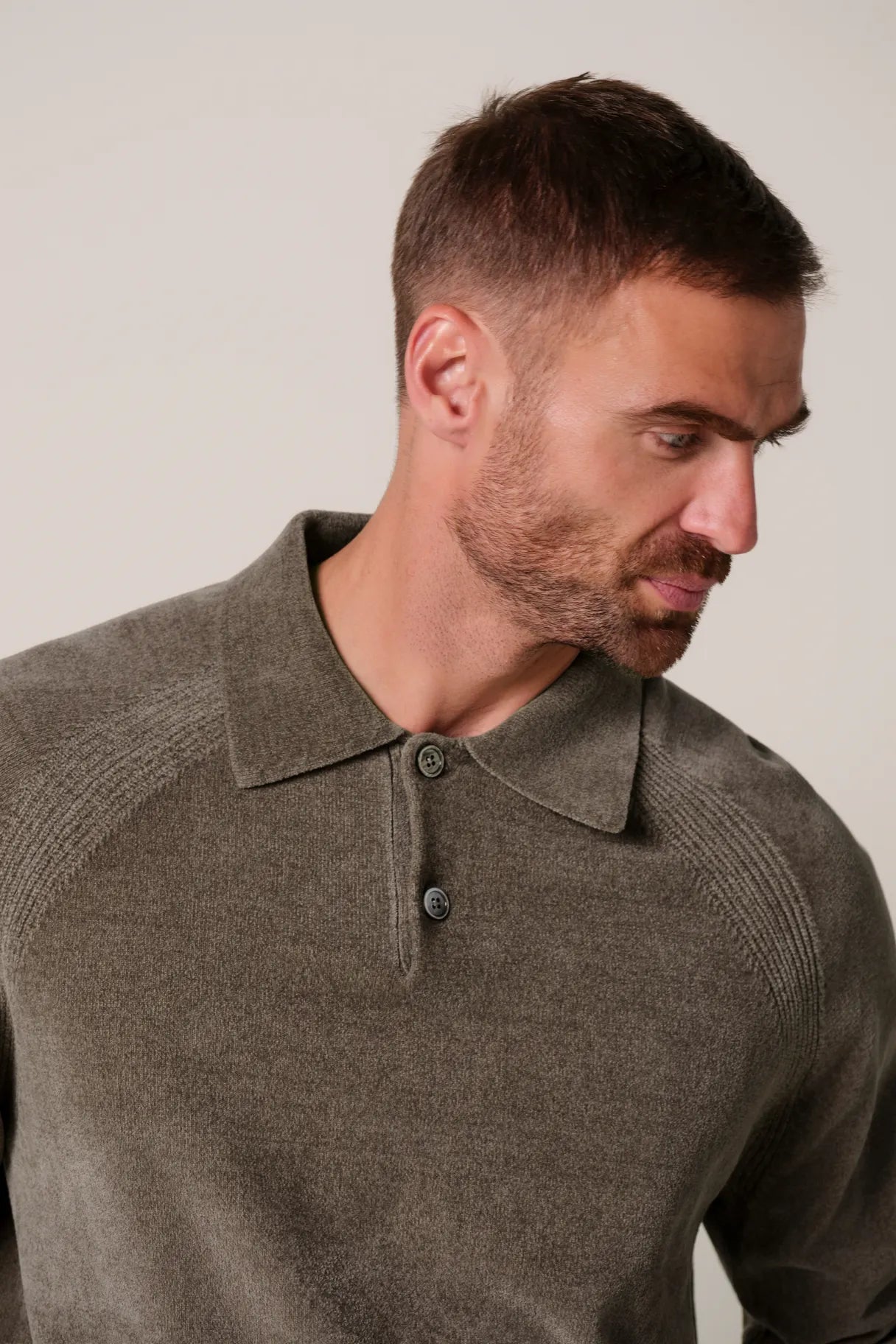 Chenille Pullover mit Polokragen