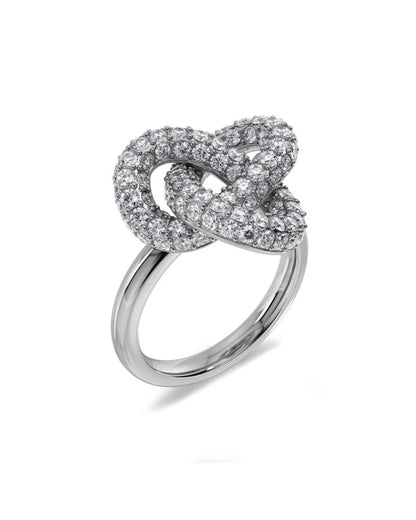 Infinity Knot Sparkle Ring L Steel
