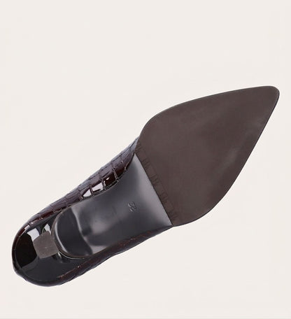 Pumps Open Bootie Croco Patent