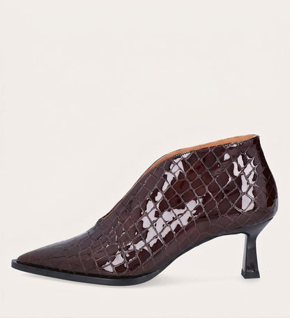 Pumps Open Bootie Croco Patent
