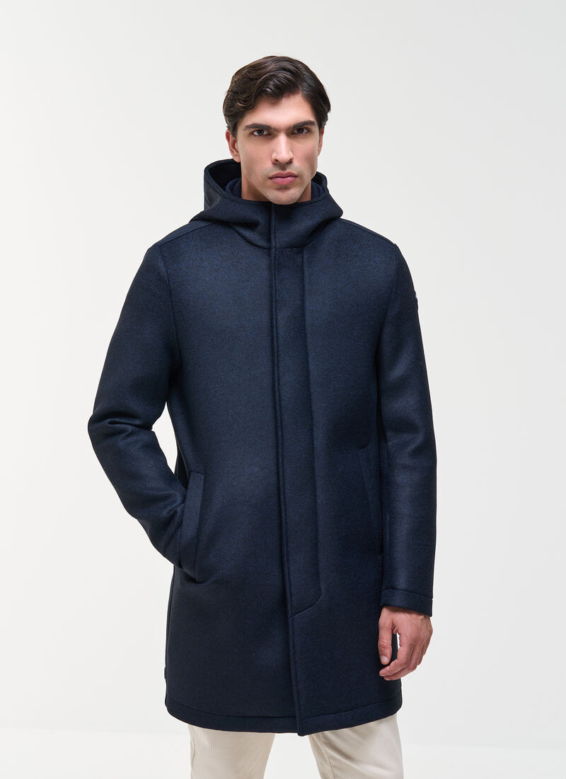 Mantel soft woolen hoodie jacket