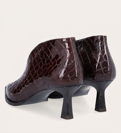 Pumps Open Bootie Croco Patent