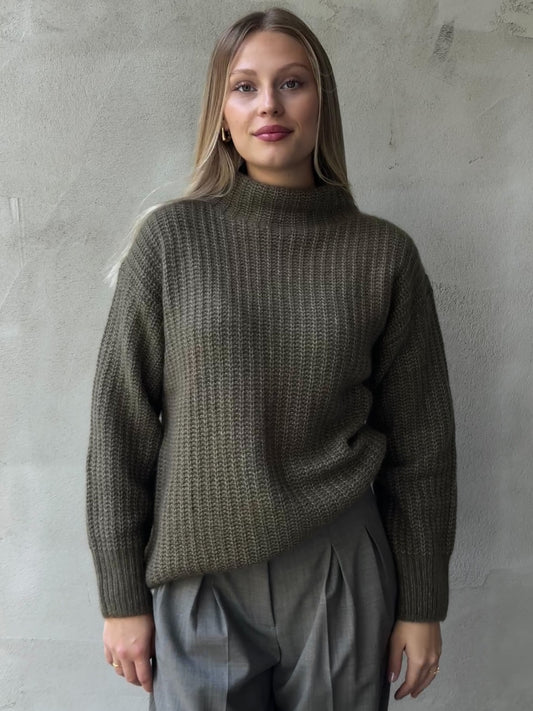Pullover H-NECK in Rippstrickoptik