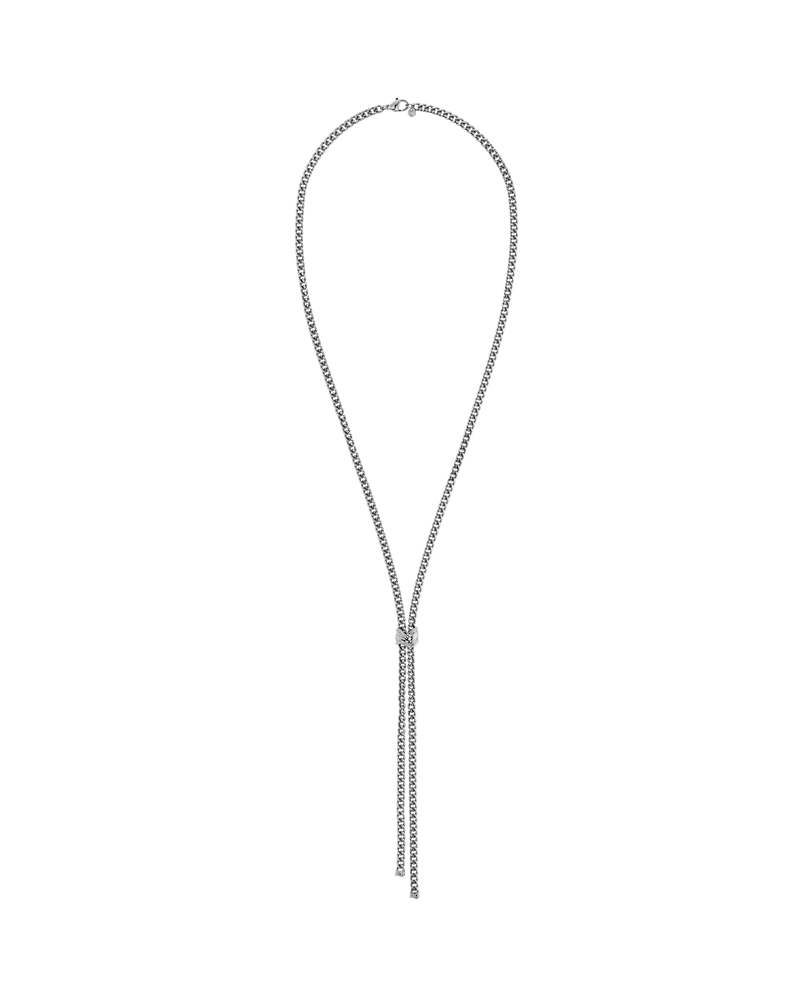 Melted Necklace Y Silver