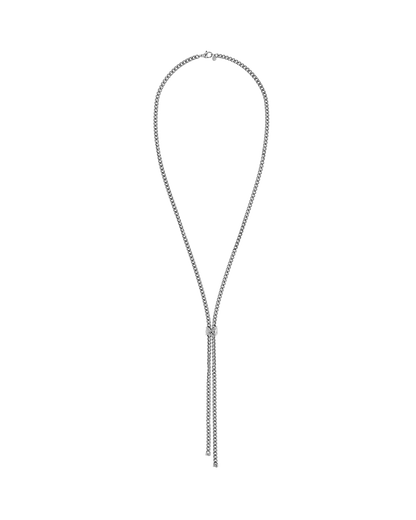 Melted Necklace Y Silver
