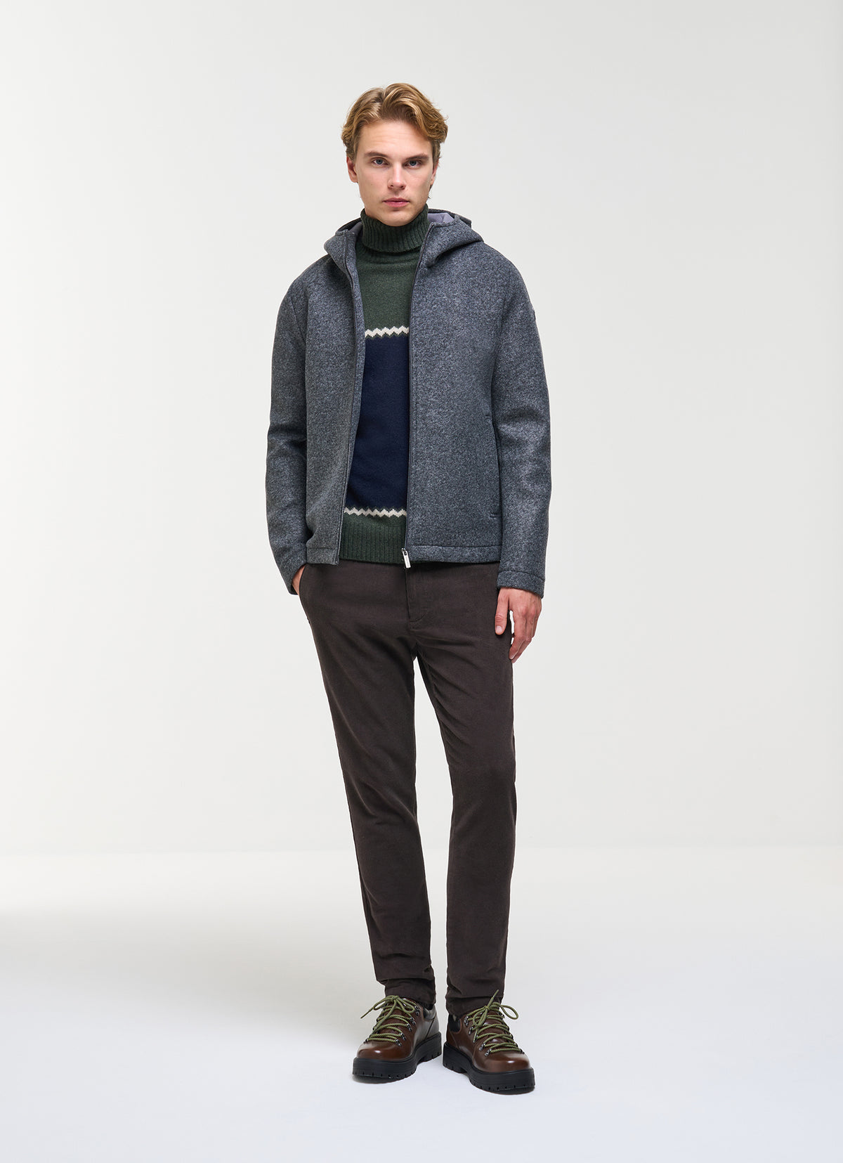 Jacke soft woolen hoodie jacket