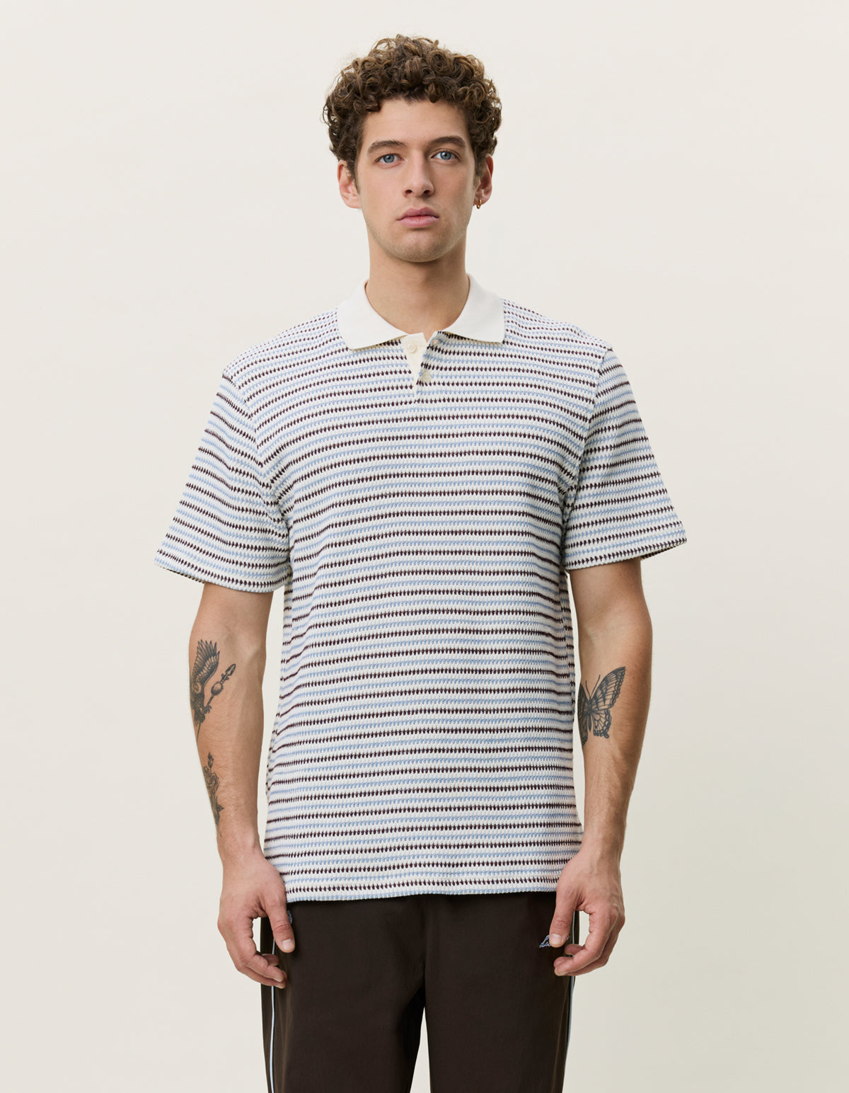 knitted Stripe Polo