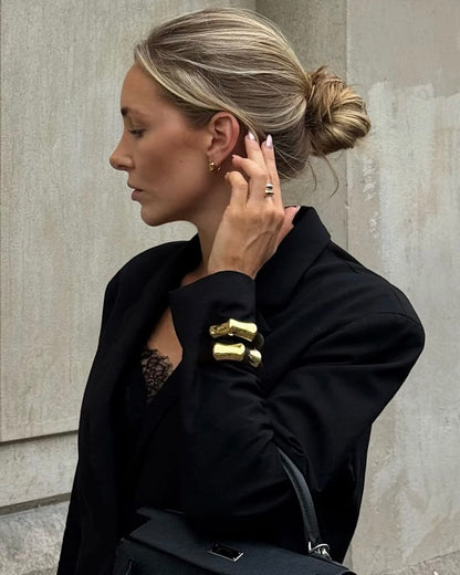 CANE – Statement-Armband mit Bambus-Struktur